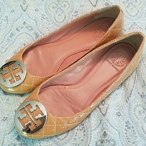 Authentic Tory Burch quilted Patent ballet flats